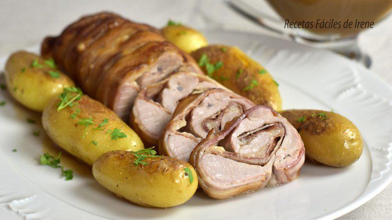 Carne al horno de solomillo relleno