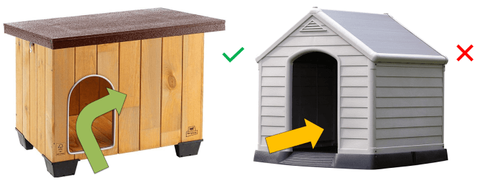 comparativa entre caseta con entrada lateral y frontal