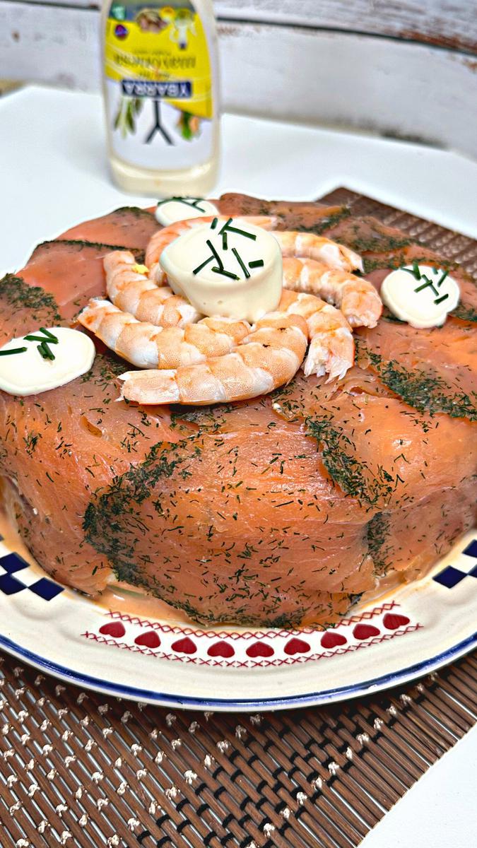 Pastel de salmón y langostinos la cocina de Masitos¡
