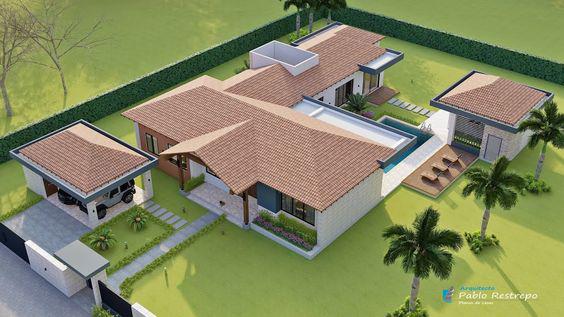 Plano de casa clásica rústica