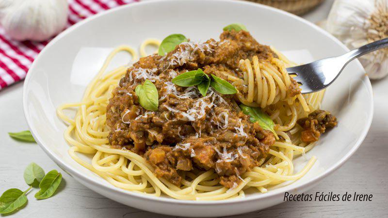 receta de boloñesa vegetal de lentejas