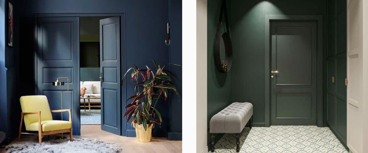 Puertas integradas en la pared a través del color