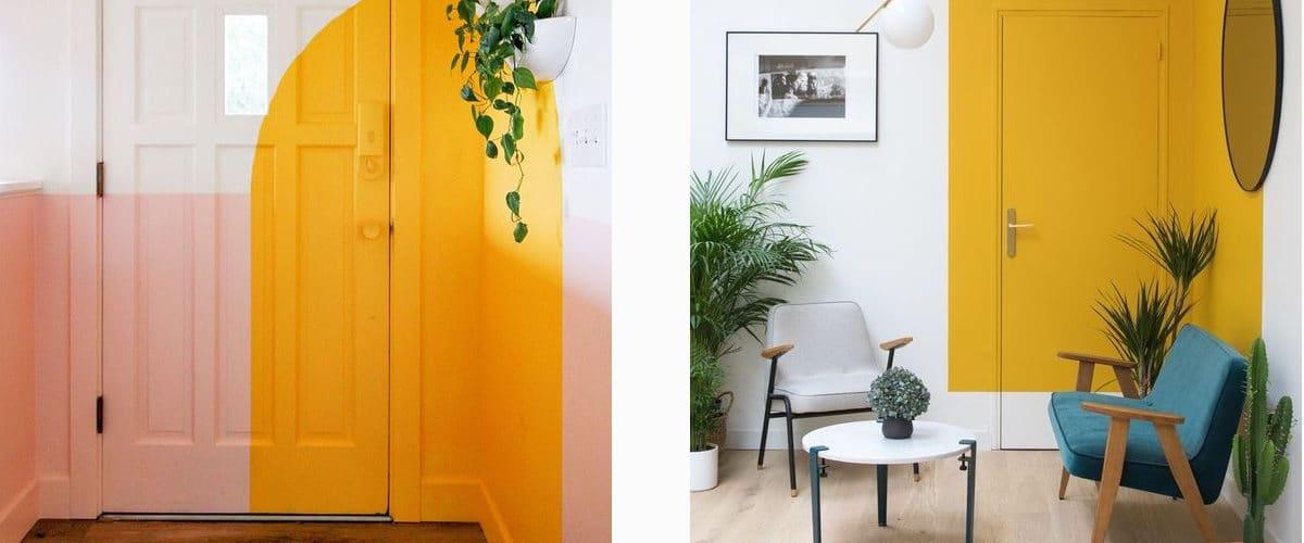 Motivos geométricos para destacar la puerta