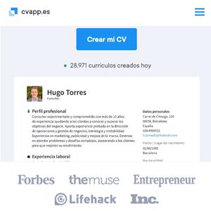 curriculum vitae online gratis en cvapp.es