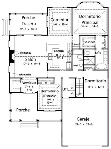 plano casa colonial sencillo