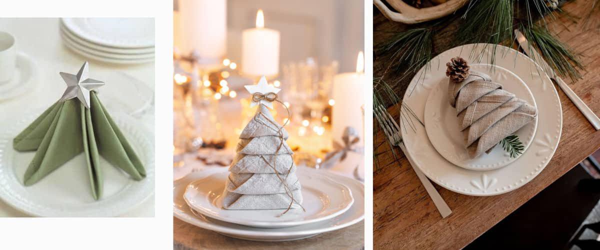 Servilletas dobladas para navidad