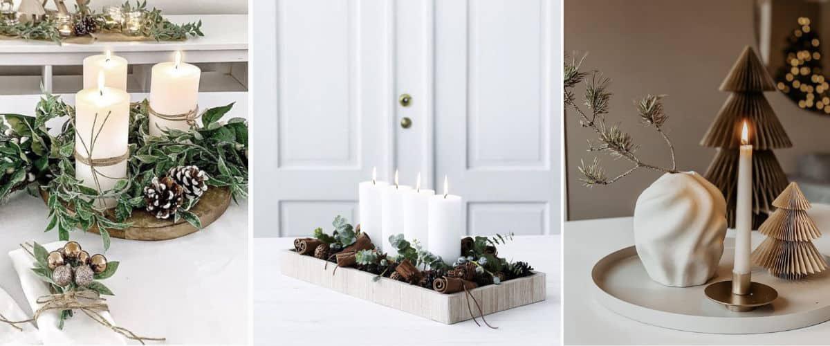 Centros de mesa para Navidad con velas