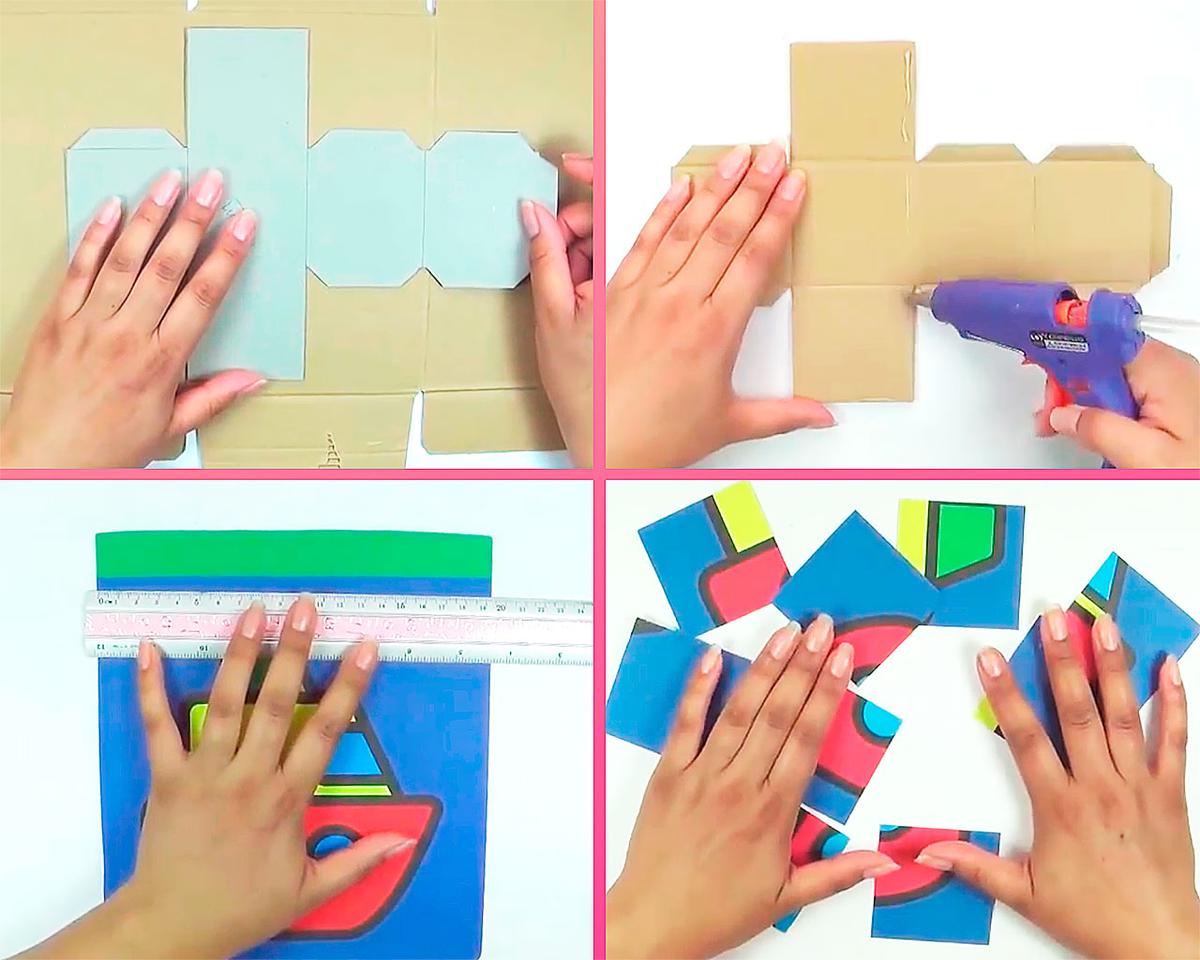 Juguete puzzle con carton