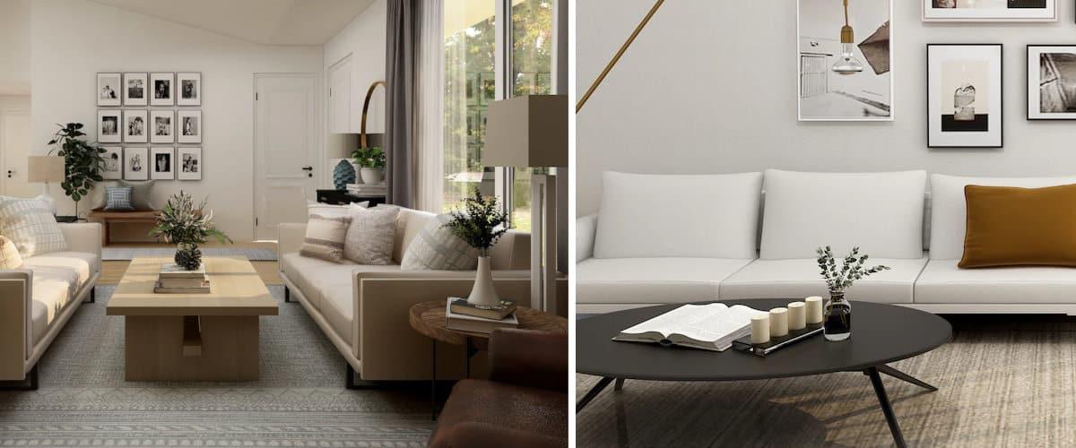 Trio de objetos para decorar una mesa de centro