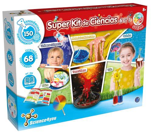 Science4you Súper Kit de Ciencias 6 en 1 con 150 Experimentos para Niños 8,9,10,11,12+ años - Juguete STEM Educativo