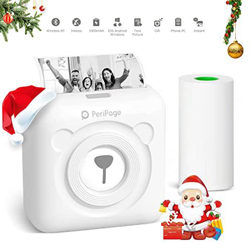 Impresora Portatil Mini Impresora para Movil Impresora Fotográfica Mini Impresora Termica Movil Inalámbrica Mini Printer Impresora Bluetooth para Movil Impresora Fotos movil con Papel Y Cable USB