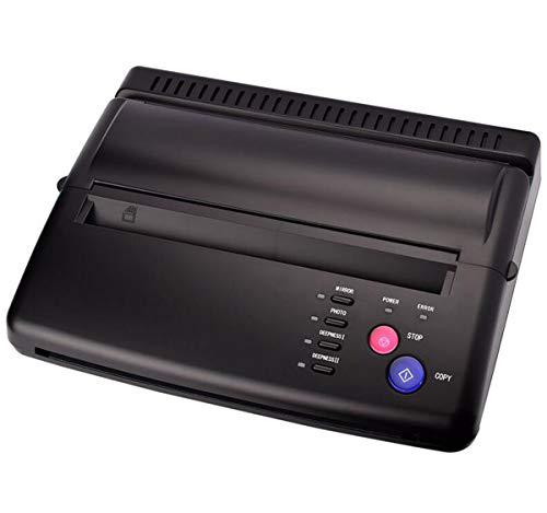 BYCDD Impresora Termica Tattoo, Termocopiadora Tatuaje máquina de Tatuaje de Ayuda a la Transferencia de Interfaz de la Impresora Temporal y Permanente,Black_28x21x7CM