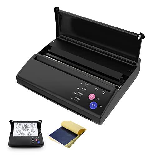 LIUMATE Máquina de Transferencia de Tatuajes con 20 Papel de Transferencia de Tatuaje A4, Máquina Stencil de Tatuajes Impresora Térmica Profesional Máquina de Plantilla de Copiadora