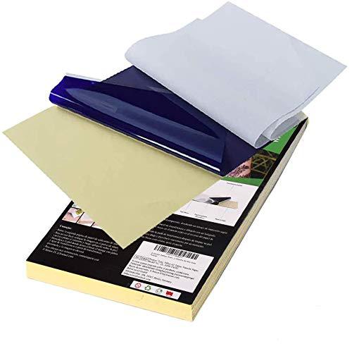 E-Senior Tattoo Transfer Paper, 50 Pcs Papel de calco para tatuajes, A4 Papel Calco para Tatuajes Papel Hectografico Tattoo Calco Tatuaje para Diseño de Bricolaje (50Pcs)