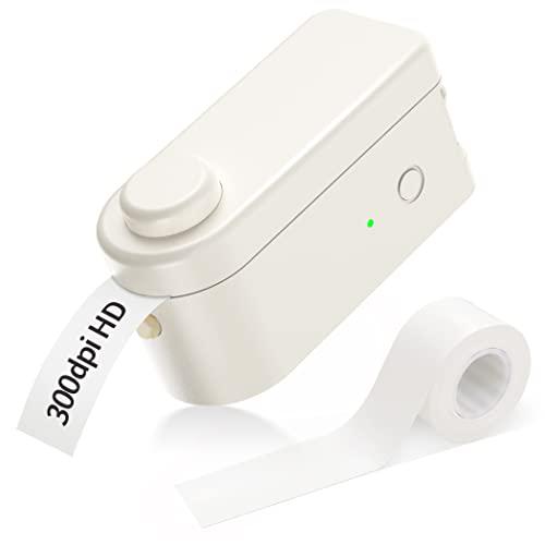 Makeid HD 300 dpi Bluetooth Etiquetadora, Impresora Portátil Térmica, Impresora Termica para Etiquetas Personalizadas Compatible con Android y iOS, Impresora de Etiquetas para Oficina,Casa,Tienda