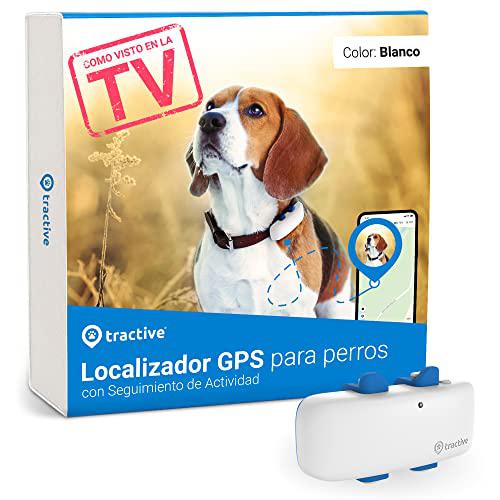 Tractive - Localizador GPS para perros. Localización ilimitada en tiempo real. Compatible con todos los collares. Como visto en la TV (blanco)