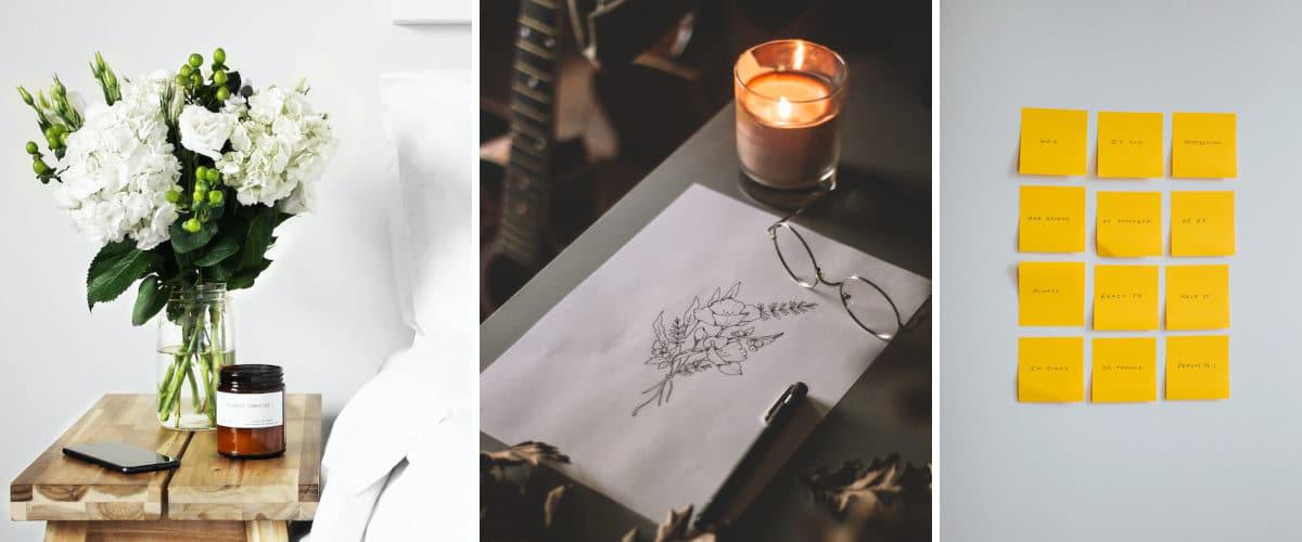 Velas, flores y mensajes para una noche rom&aacute;ntica