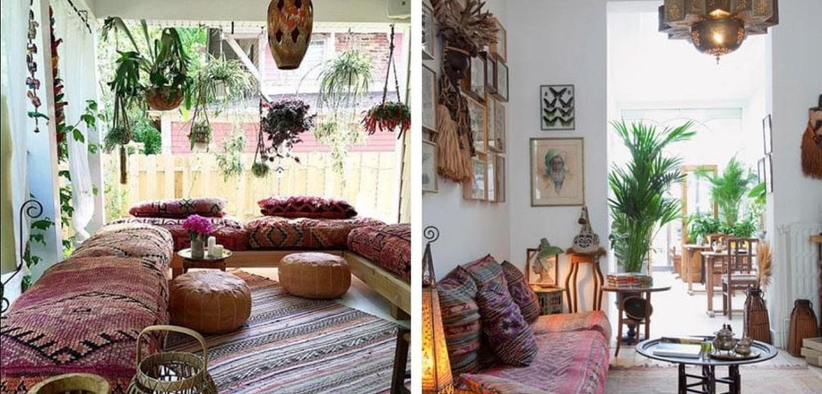 Textiles de estampado boho