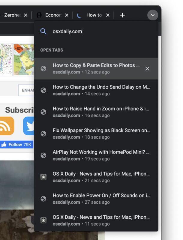 Buscar pestañas en Chrome