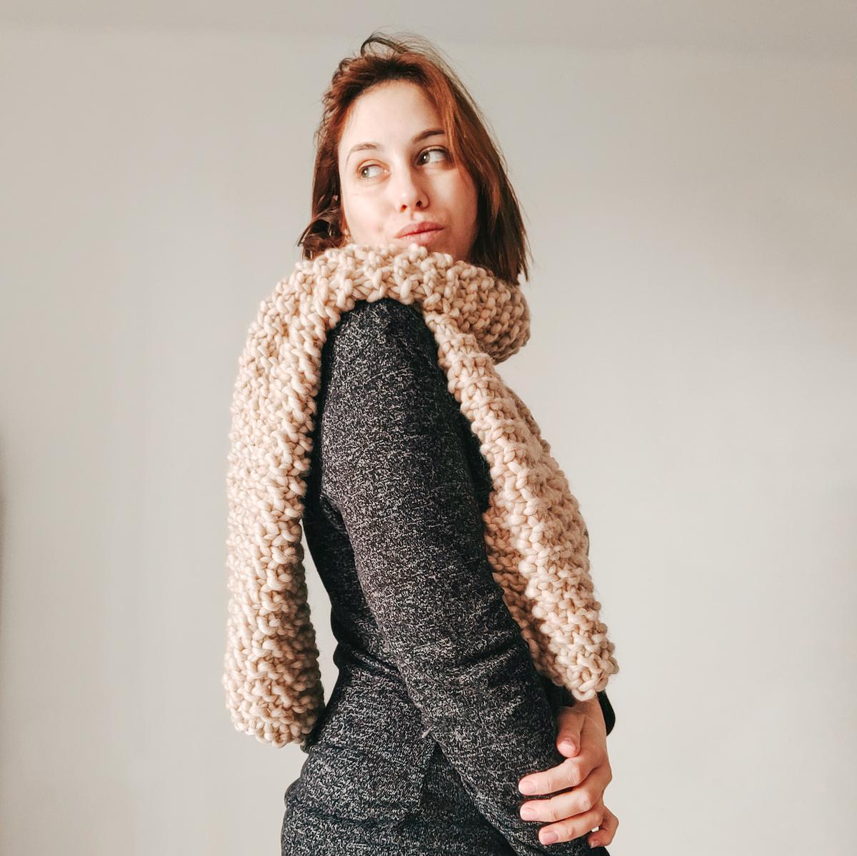 bufanda a dos agujas para principiantes