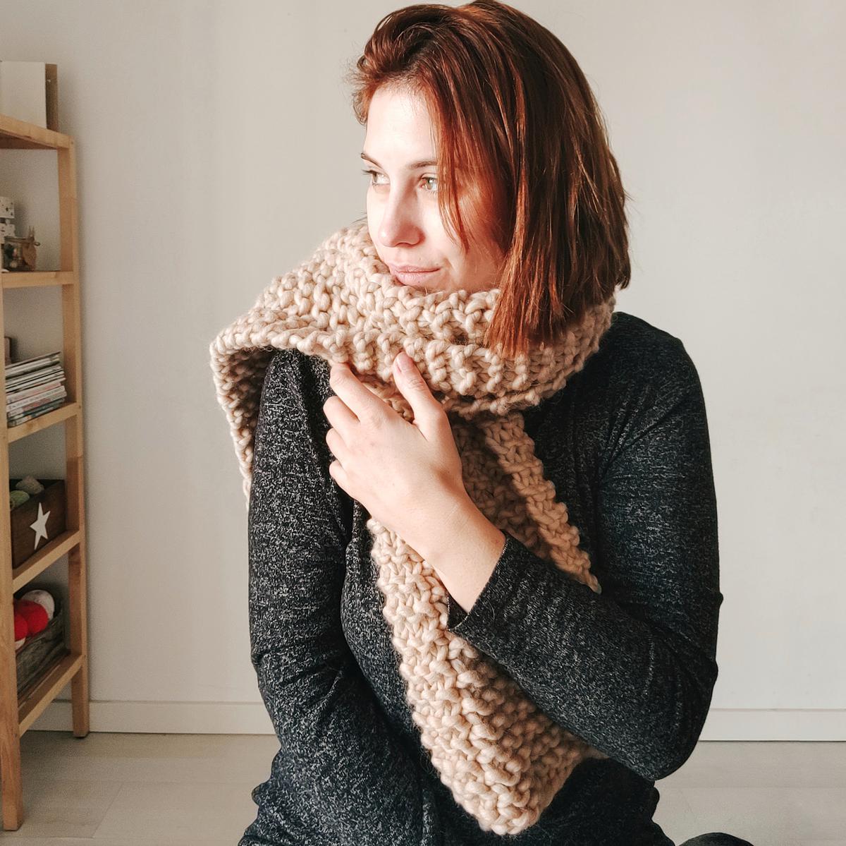 bufanda a dos agujas para principiantes