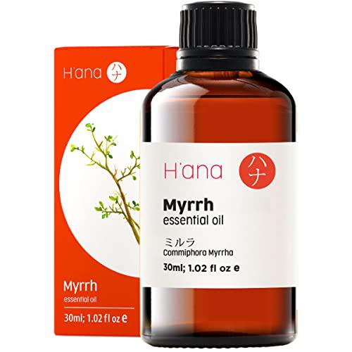 Hana Aceite esencial de mirra (1.02 oz) – Terroso, pacífico y superhidratante – Aceite de mirra puro y natural