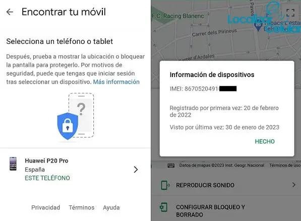 Buscar mi dispositivo por imei