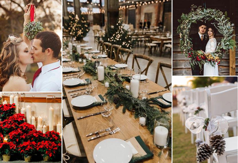 Decoración navideña para bodas celebradas en diciembre