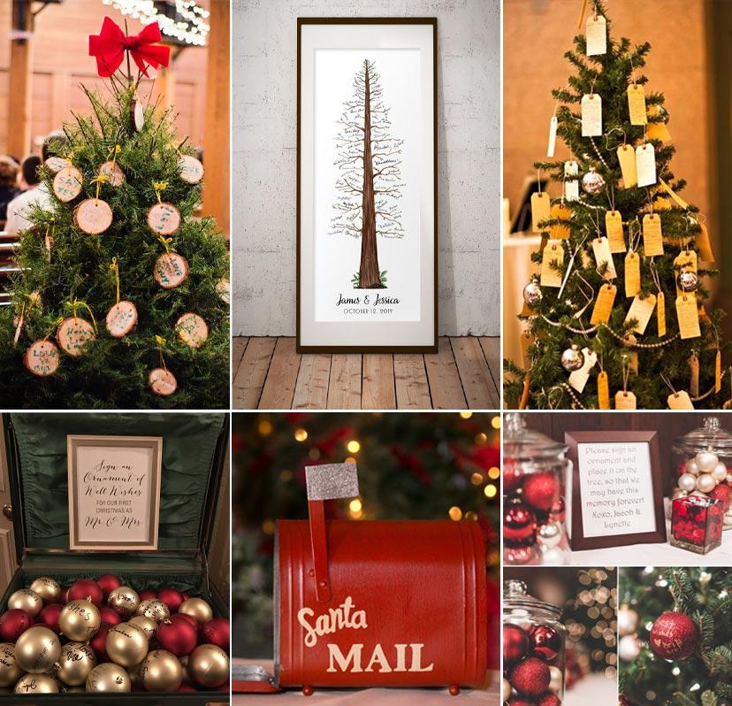 Libro de firmas para bodas navideñas