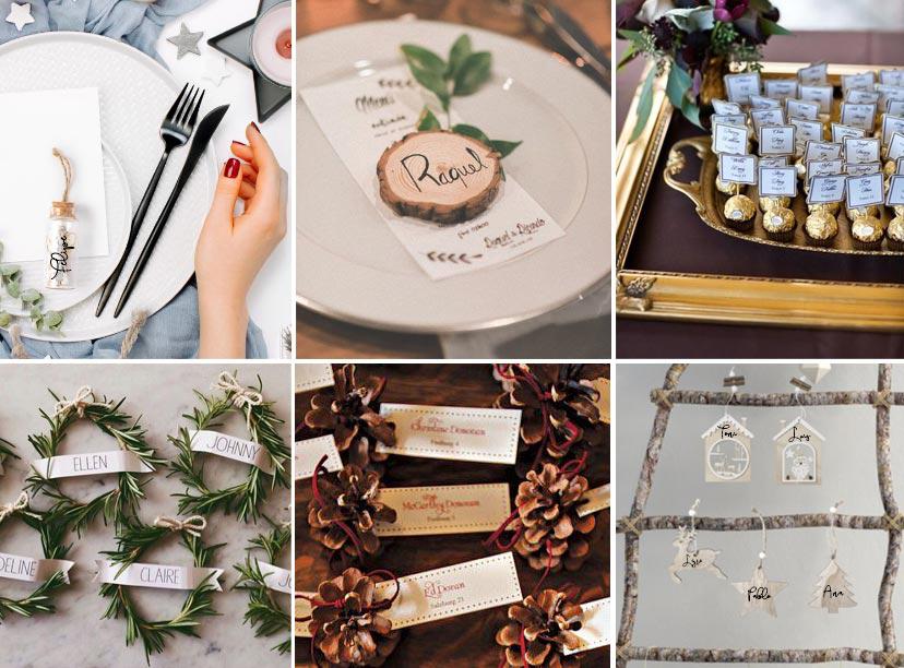 Ideas de seating para bodas celebradas en Navidad