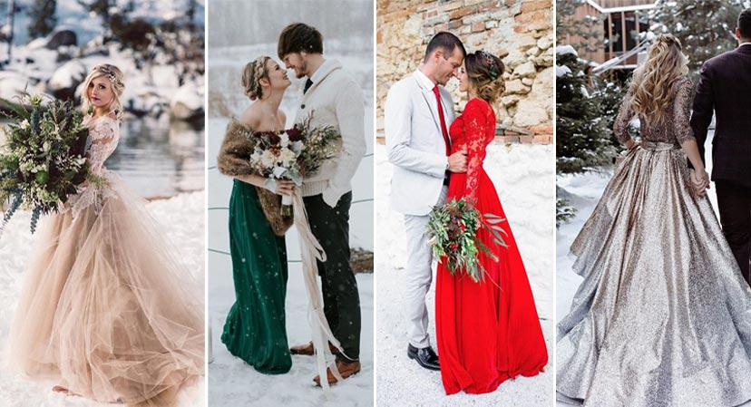 Vestidos de novia para boda en Navidad