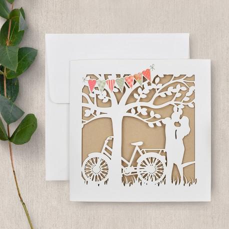 Invitaciones de boda con biclcleta