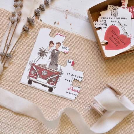 Invitaciones de boda originales en puzzle