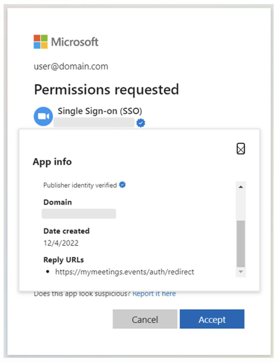 Aplicación Microsoft OAuth verificada