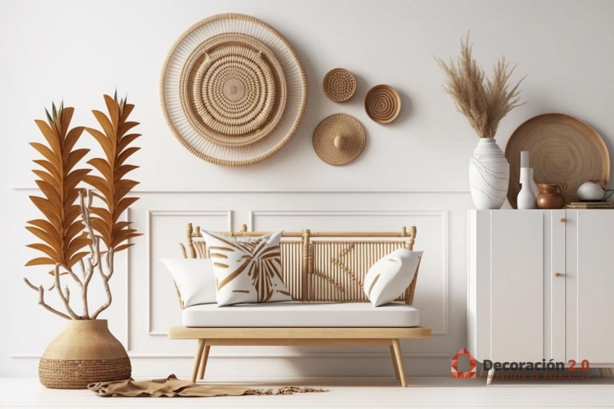 Decoración de un salón con muebles madera blanco estilo escandinavo 9