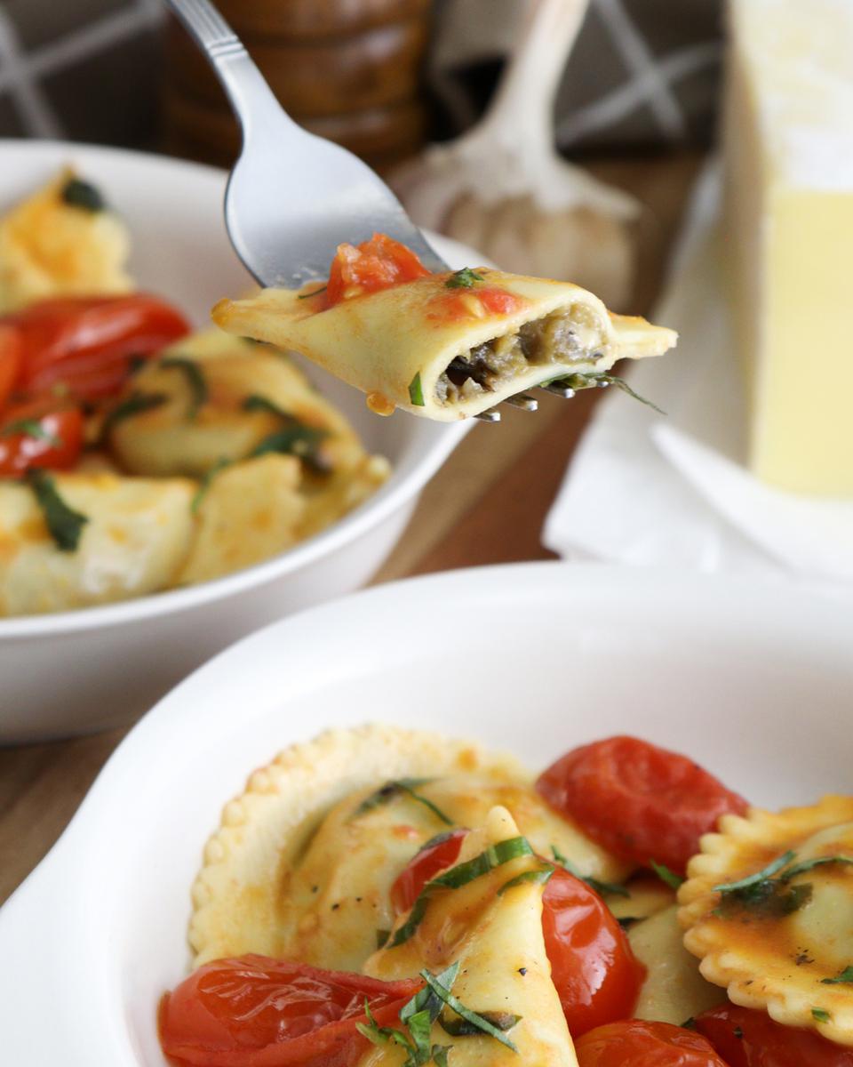 ravioles berenjena queso