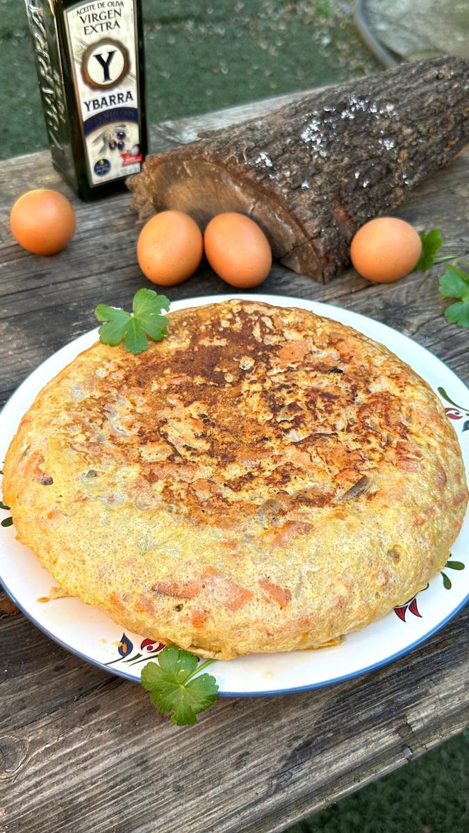 Tortilla de boniato y atún