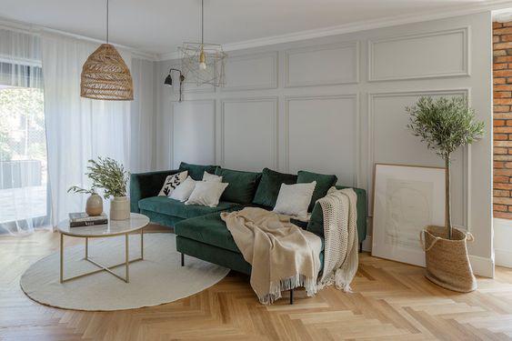 Salas de estar con molduras