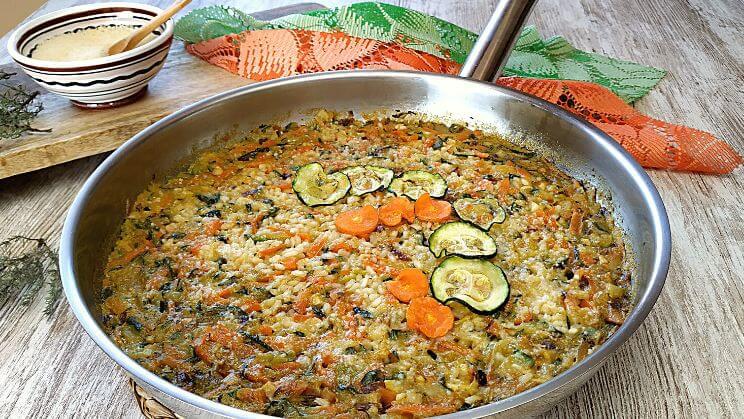 Arroz con calabacin y zanahoria
