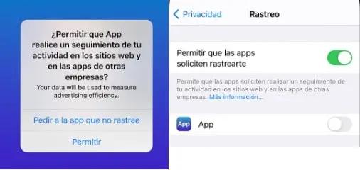 permitir aplicaciones de rastreo