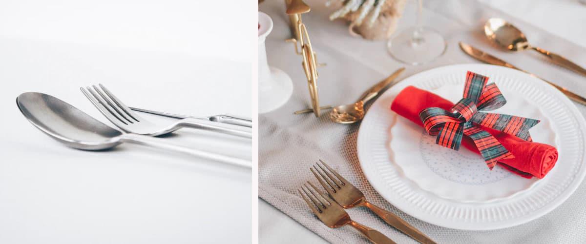 Coloca únicamente los cubiertos que se necesiten