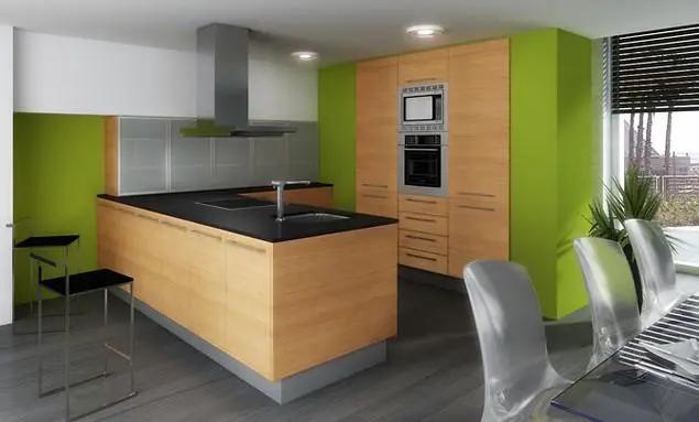 diseños de cocinas integrales pequeñas con barra