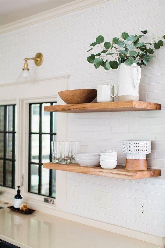 Diseño de cocina rustica moderna con repisas