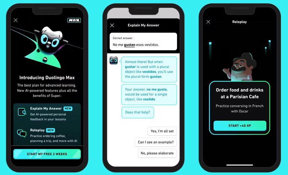 GPT-4 impulsará aplicaciones como Duolingo Max