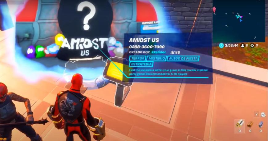 Among us en Fortnite Codigos de mapas