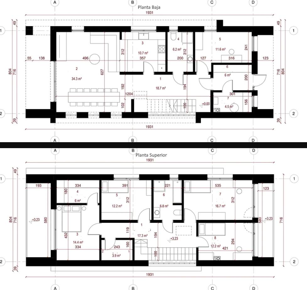 plano completo de las dos plantas