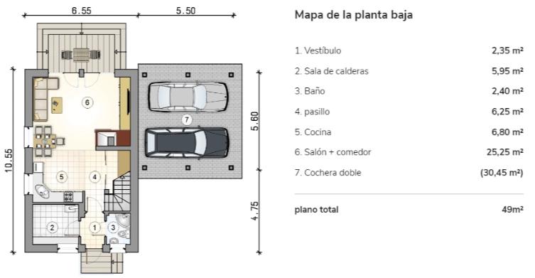 medidas y plano de la planta baja