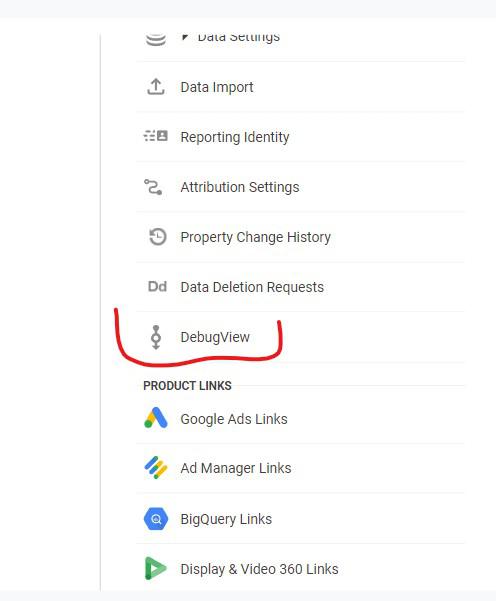 debug view ga4