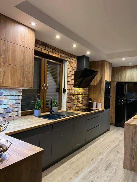 Modelos de cocinas de roble modernas