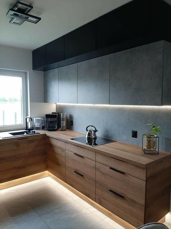 Modelos de cocinas de roble modernas